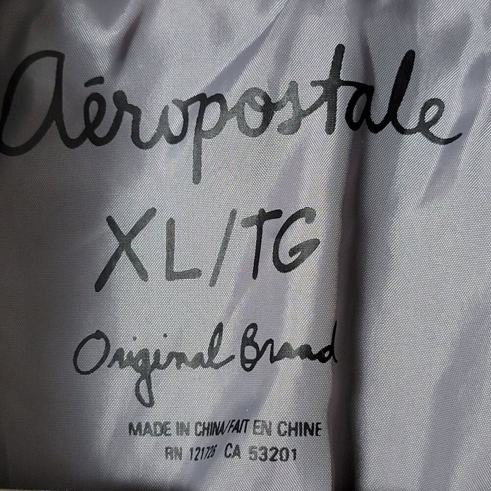 Aeropostale Womens Y2K Gray Wool Blend Coat Jacket XL Faux Fur Lined Collar - Picture 7 of 9